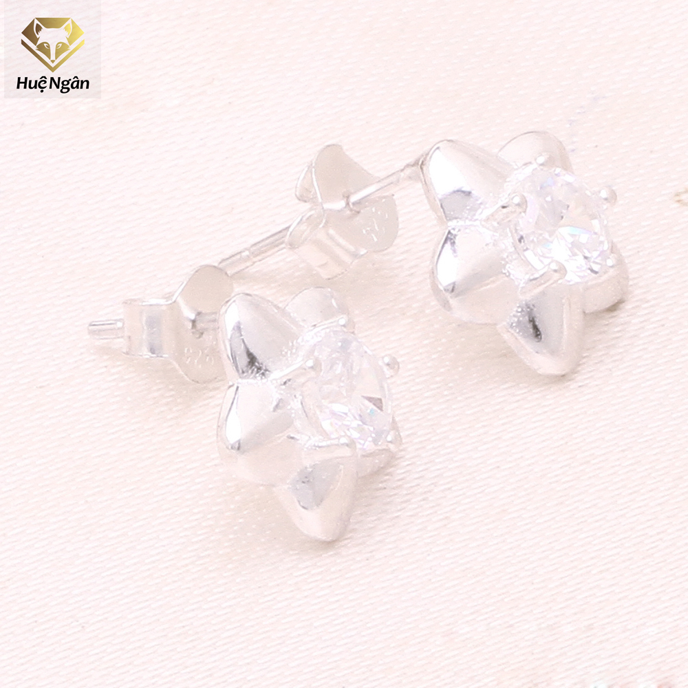 Bông tai nữ trang sức bạc Ý 925 Huệ Ngân  - Ngôi sao hi vọng RYE140802