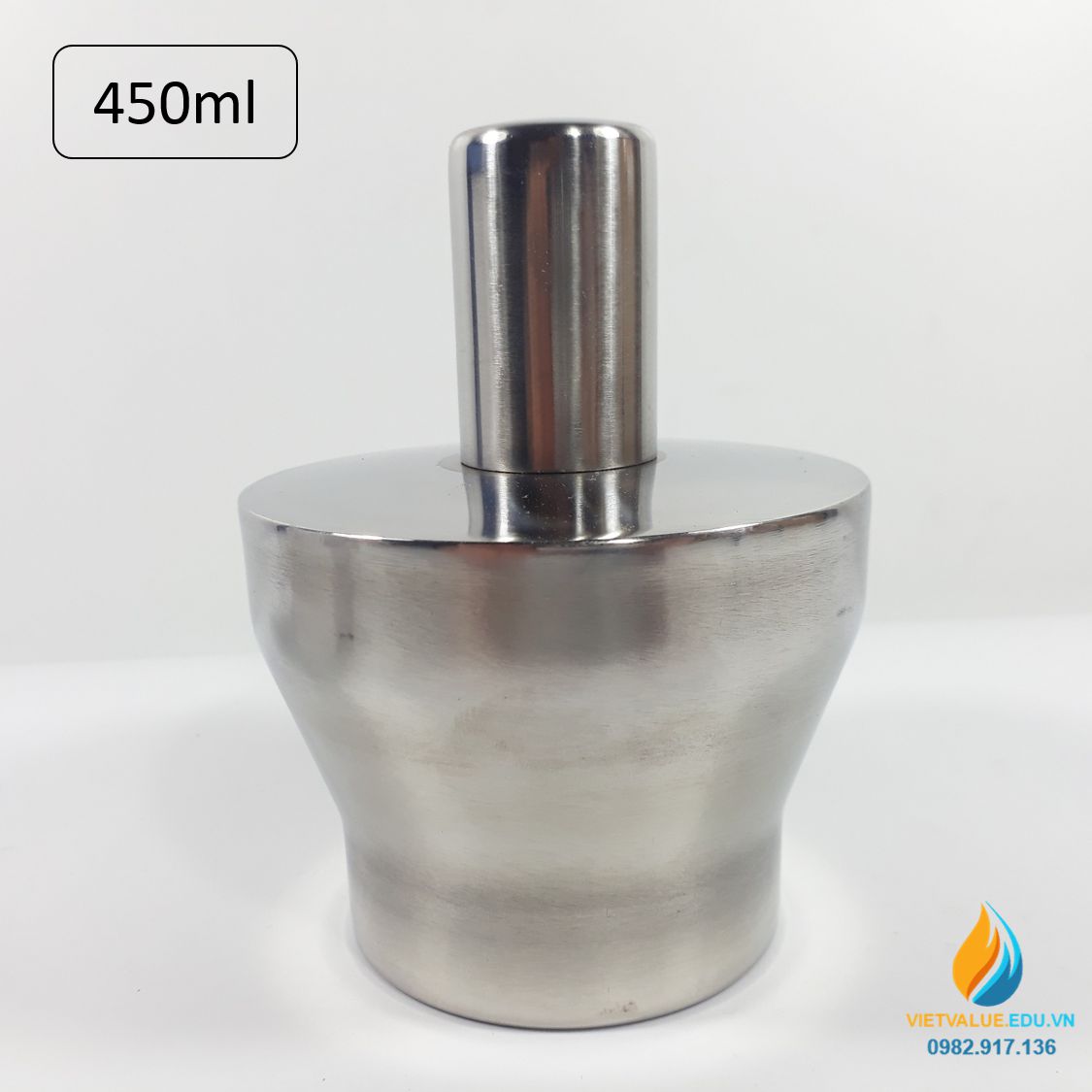 Đèn cồn Inox dung tích 450ml, đèn cồn phòng thí nghiệm, inox 304 không gỉ