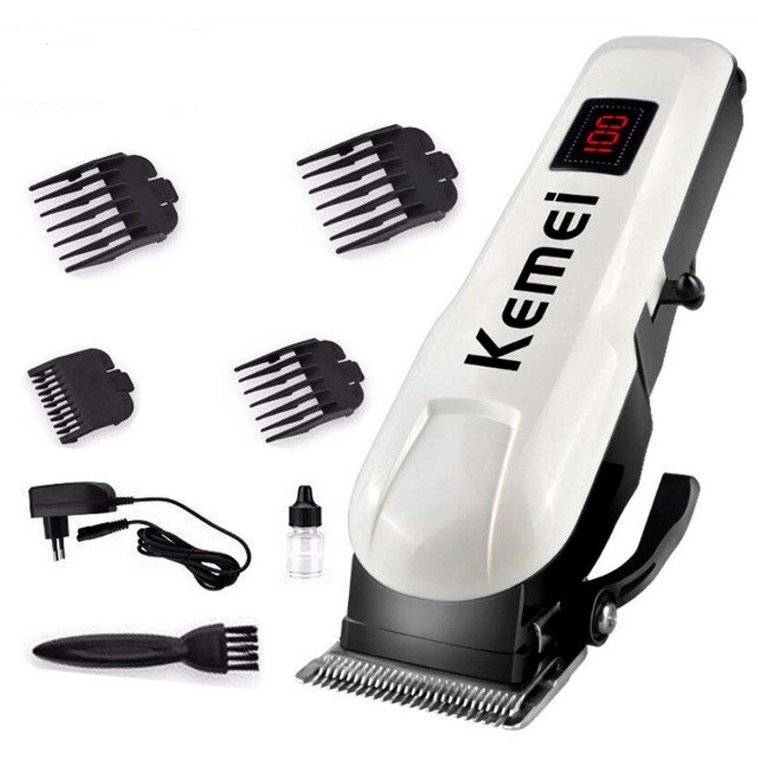 Tông đơ cắt tóc không dây chuyên nghiệp Kemei KM-809A, Tông đơ cắt tóc không dây màn hình LCD cắt tóc trẻ em người lớn