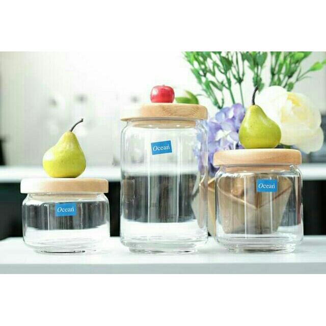 Bộ 6 hũ thủy tinh nắp gỗ ocean pop jar 5b02511g0001 325ml