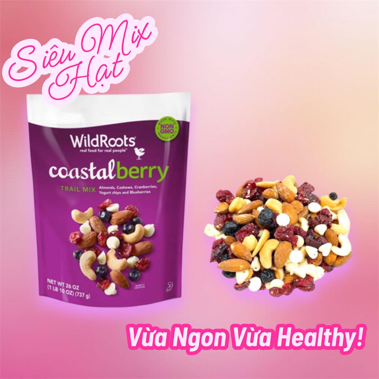 (U.S.A)Mix Hạt & Trái Cây Coastal Berry Túi 737g
