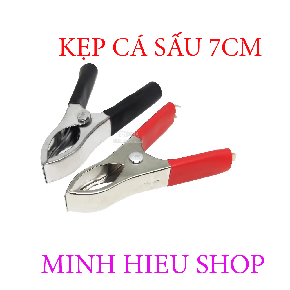 Kẹp cá sấu kích thước dài 45/50/70 mm màu đỏ / đen