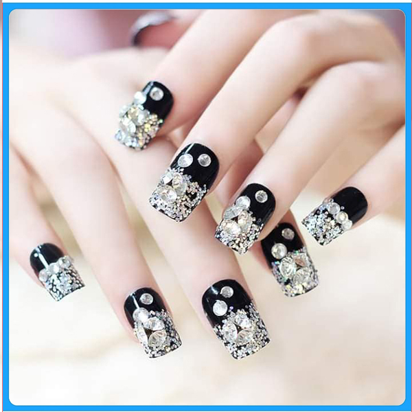 Hộp 24 Móng tay giả , nail giả , móng giả A34 (keo sẵn sau các ngón tay)