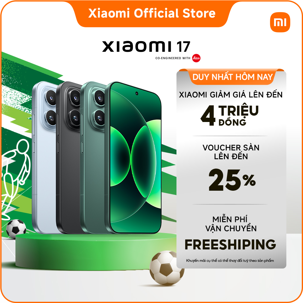 Điện thoại thông minh Xiaomi 17 (12+256GB|12+512GB)| Pin 6.330mAh (typ) siêu lớn| Ống kính quang học Leica Summilux| Vi xử lý Snapdragon 8 Elite Gen 5