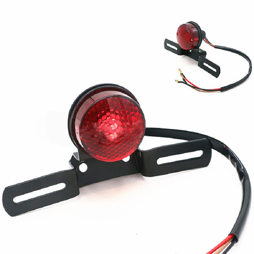 Đèn hậu tổ ong có kèm pad biển số độ classic bằng sắt sơn tĩnh điện, phú hợp độ Cafe Racer Tracker Win 67 Dream Cub và các loại xe