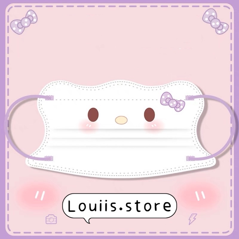Khẩu trang in hình dễ thương, họa tiết hoạt hình người lớn Louiis.store