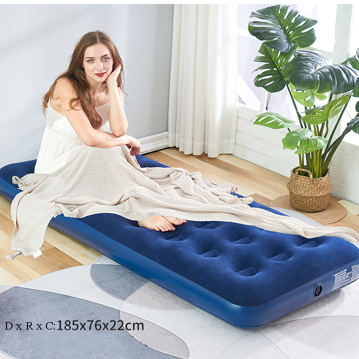 Đệm Hơi nệm hơi BestWay Cao Cấp Phủ Nhung Nỉ Tải Trọng 180kg - Nệm Hơi Đơn Kèm Bơm Điện 2 Chiều