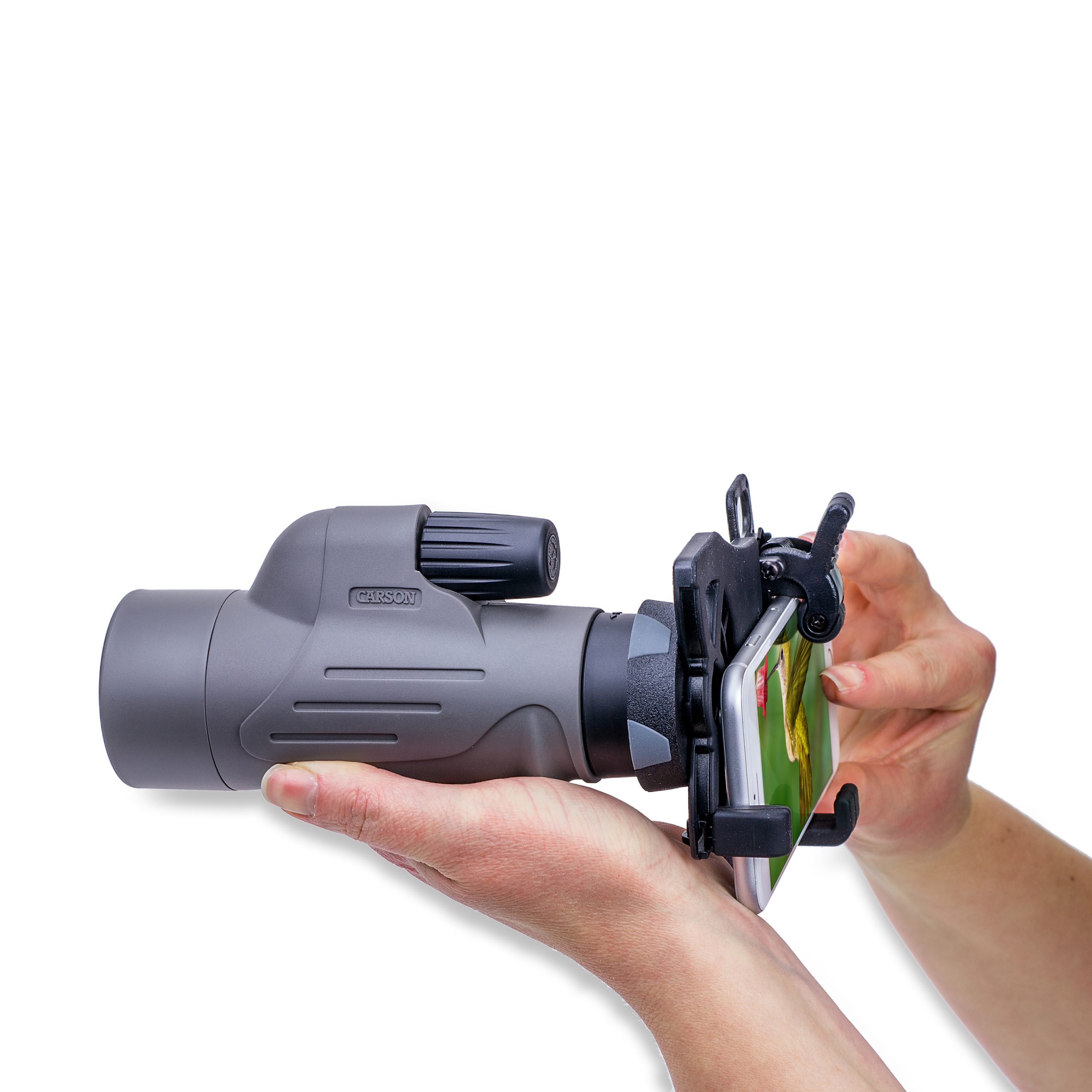 Ống nhòm chống nước kèm bộ chuyển đổi điện thoại thông minh Carson MonoPix MP-842IS