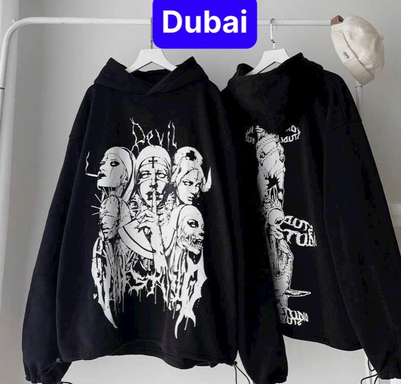  ÁO NỈ ÁO KHOÁC HOODIE QUỶ MẶT TRẮNG DEVI.L SIÊU NGẦU NAM NỮ PHONG CÁCH CAO CẤP - DUBAI FASHION 