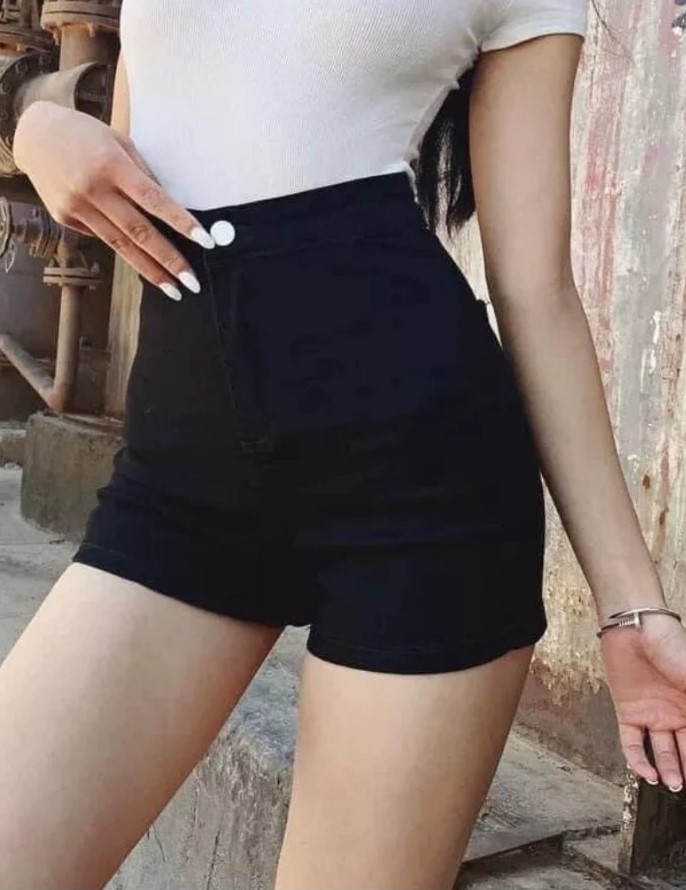 Quần short đùi jean nữ co dãn cạp cao tôn dáng lưng ôm body tôn dáng
