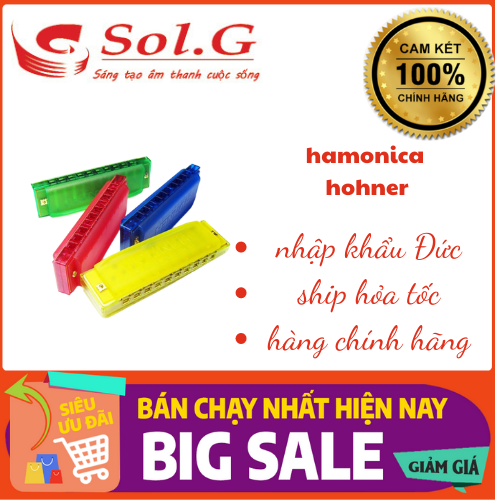 Kèn Harmonica Diatonic Hohner Happy Harp Green M5153 bằng nhựa màu xanh lá, harmonica cho trẻ em tập làm quen