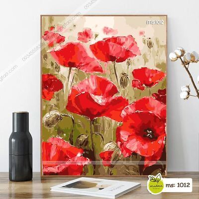 Tranh tô màu đóa hoa anh túc t1012
