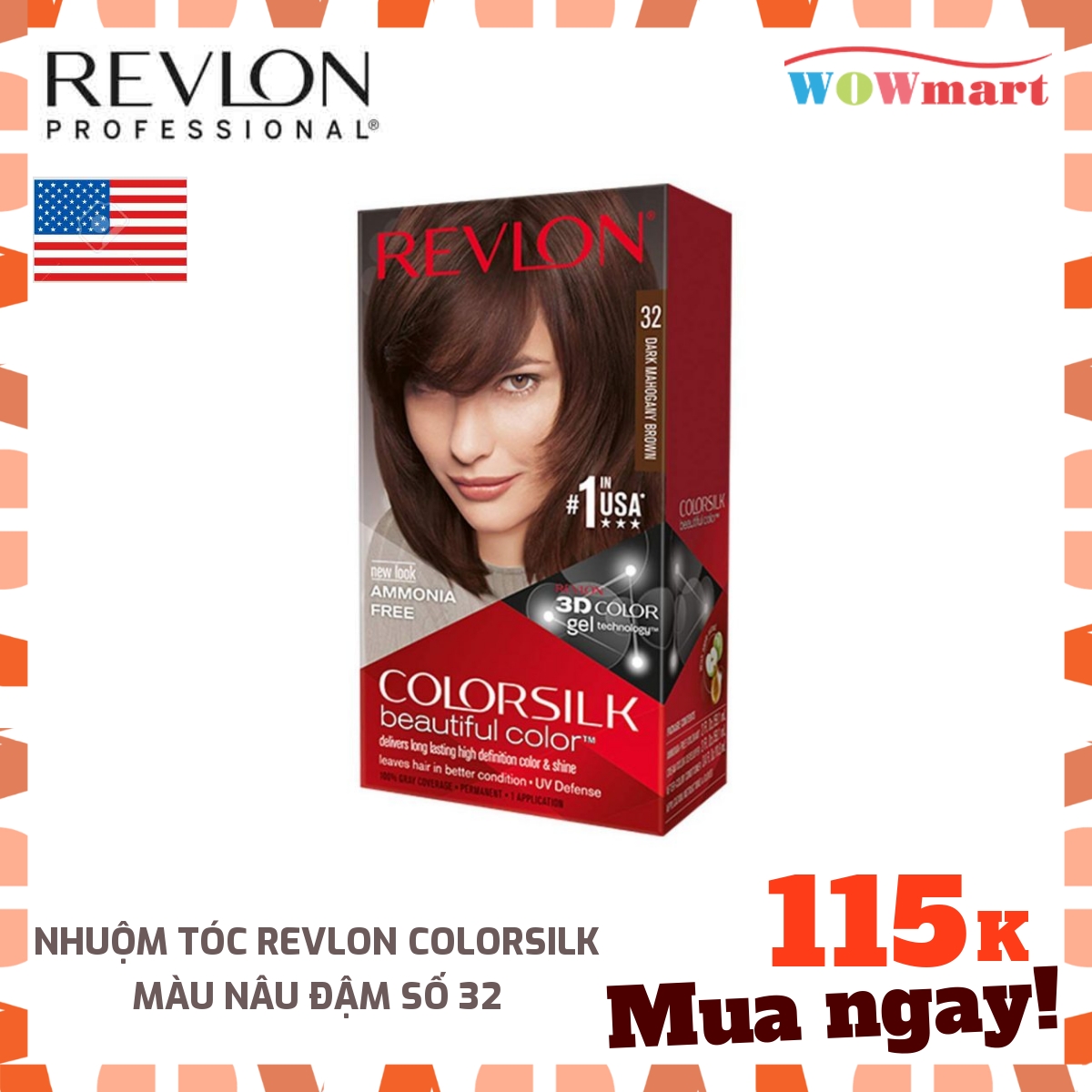 Nhuộm tóc Revlon Colorsilk màu nâu đậm số 32 -