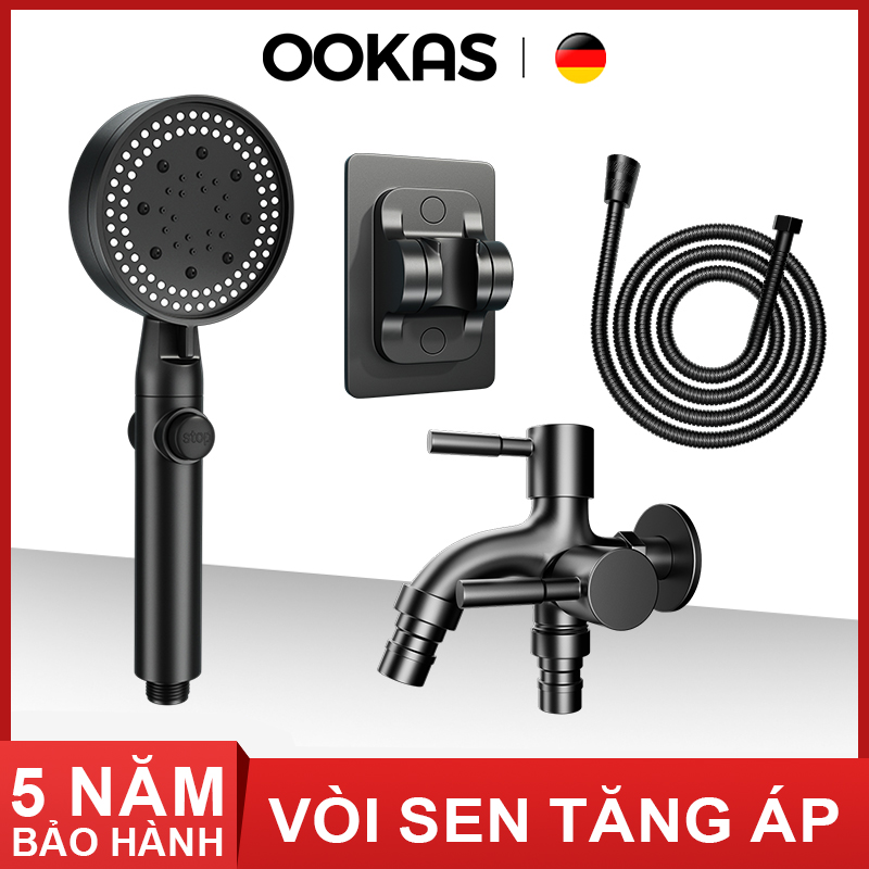 OOKAS Vòi sen Tăng áp bộ 4 trong 1, Hoa Đầu nhật bản Có Chế Độ Suất Cao Tiết Kiệm Nước. Chất lượng cao nhiều bánh răng điều chỉnh vòi hoa sen Set