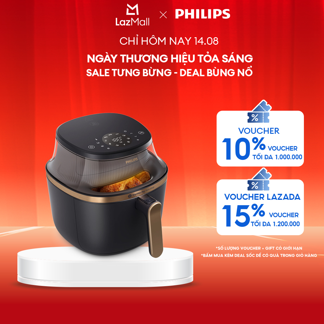 Nồi Chiên Không Dầu Philips NA322/00 4.2L|cảm ứng 16 trong 1|RapidAir Plus| Mới, Giòn hơn  - Hàng Chính Hãng