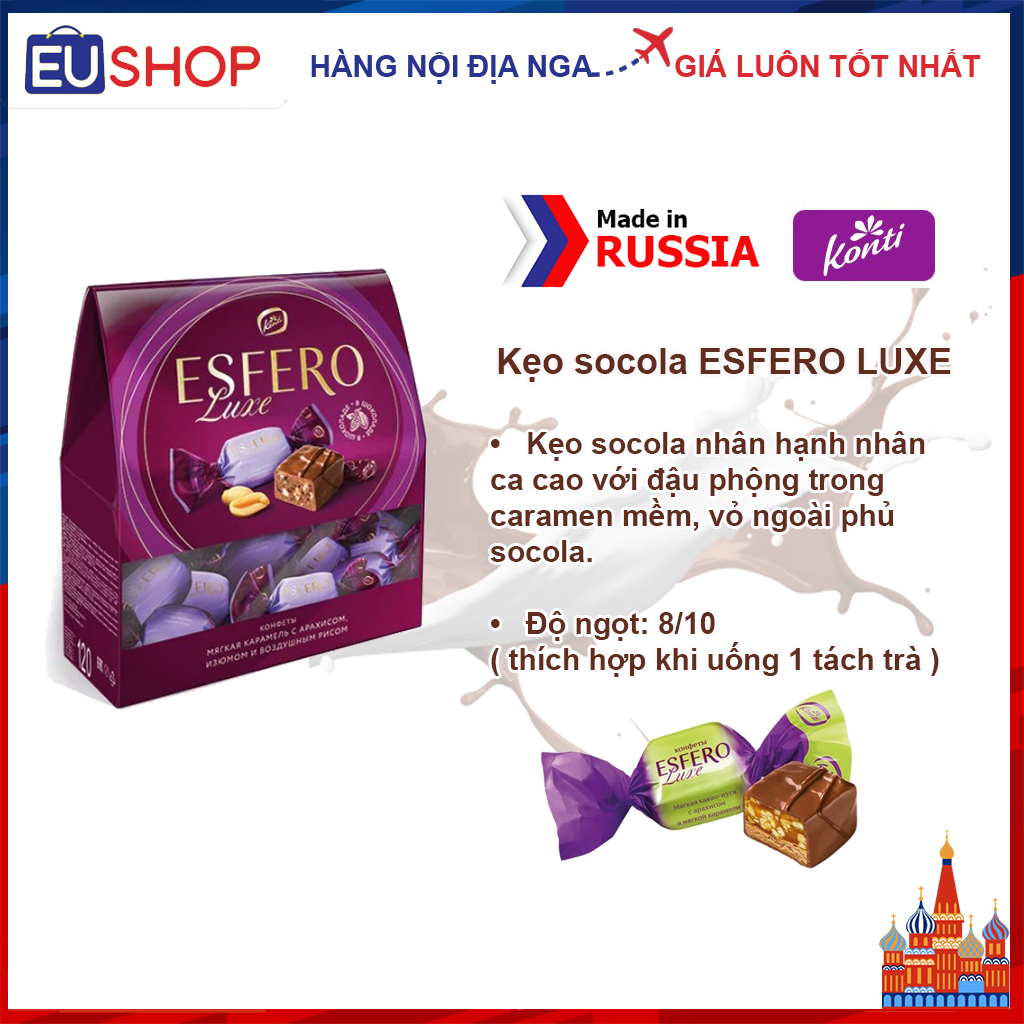 Kẹo socola hạnh nhân cacao Konti Esfero Luxe