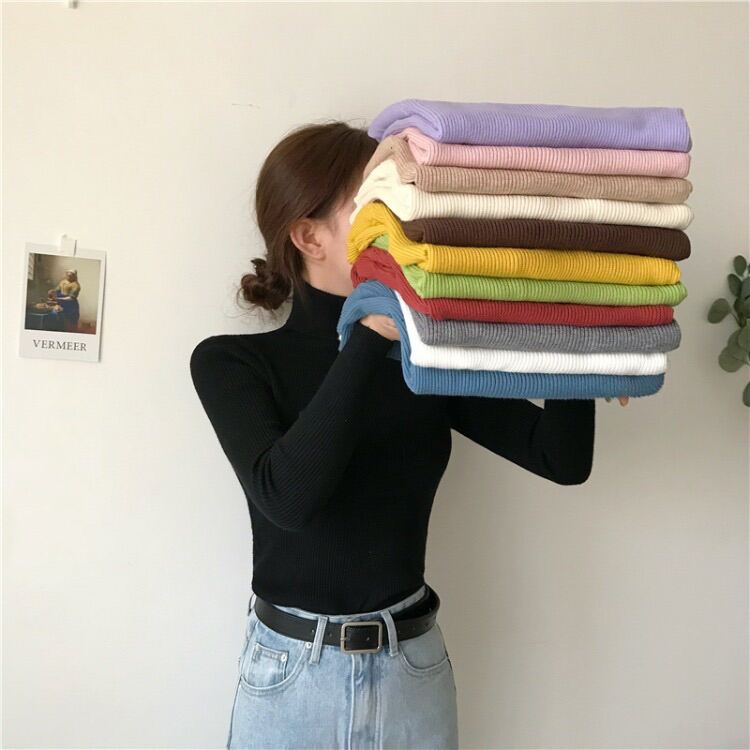 [LAZFLEX1 giảm 30K/149K] Áo len dệt kim  cổ lọ  dáng ôm giữ nhiệt nhiều màu sắc AL04
