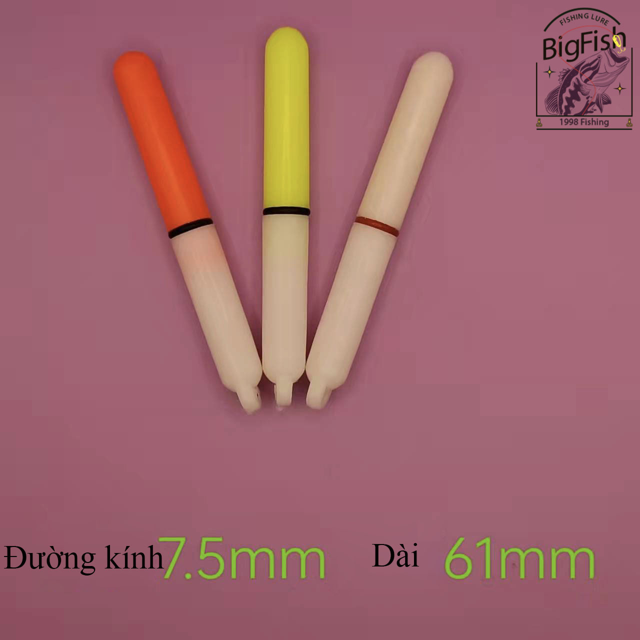 Phao câu cá ban đêm gắn đèn Led tiện dụng, đèn led dài sử dụng pin Cr425 gắn ngọn phao câu đài câu lục