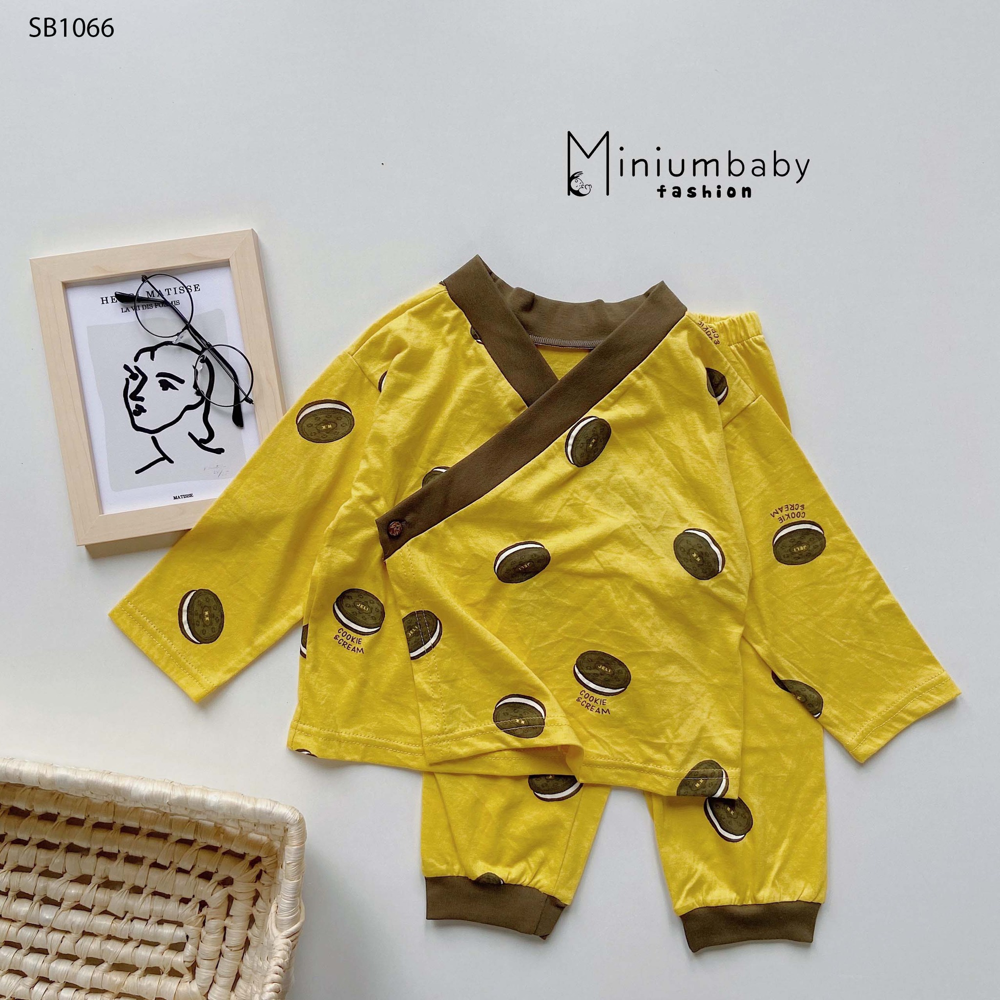 Bộ quần áo dài tay mặc ngủ yukata cho bé gái, bé trai MINIUM BABY - SB1066