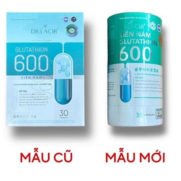 glutathione 600 giá bao nhiêu Viên Uống Dr Lacir Mẫu Mới 30 Viên Bột pha tiêm và dung