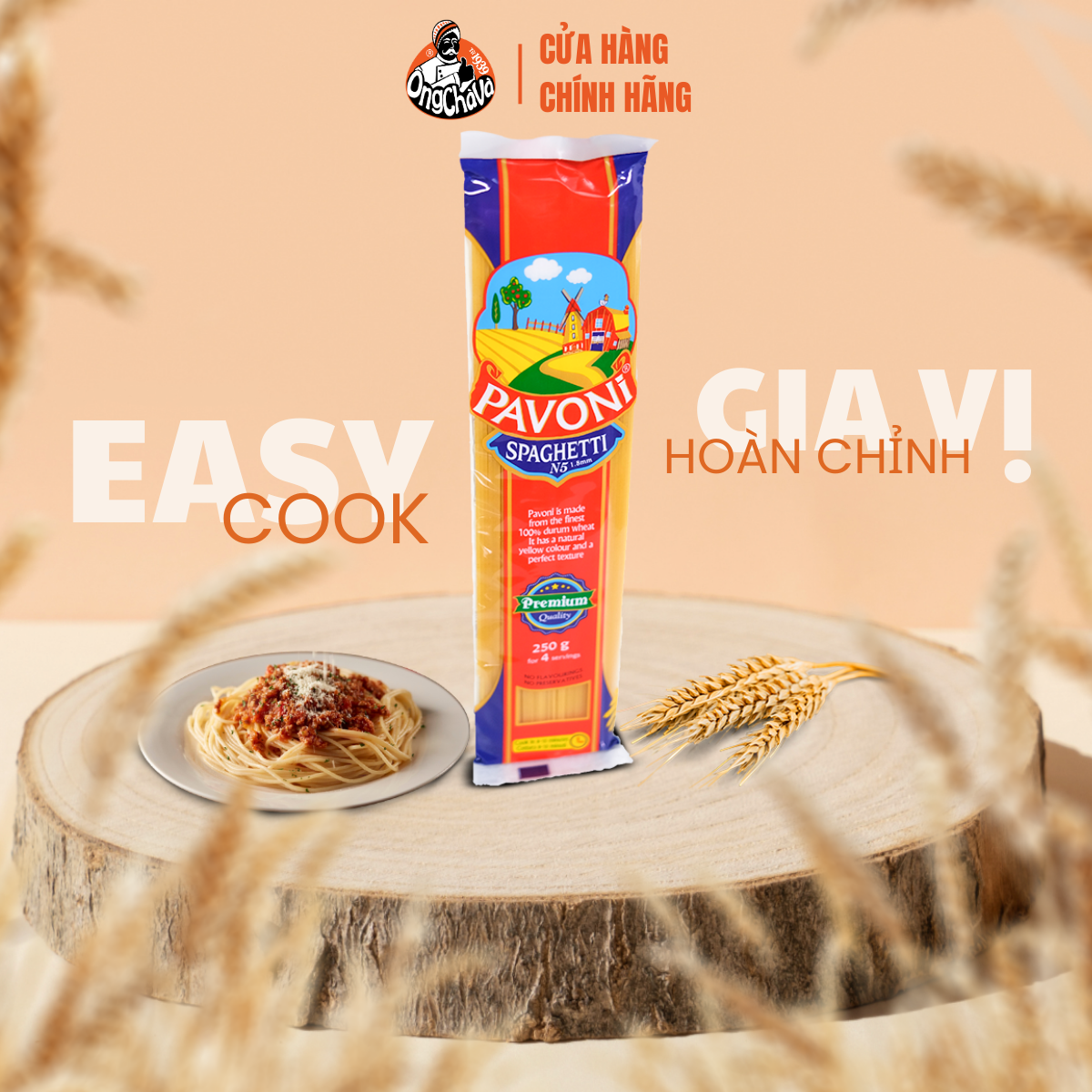 [MUA 1 TẶNG 1] Mì Ý Spaghetti N5 1,8mm Pavoni thương hiệu Ông Chà Và 250gr - Hàng Chính Hãng