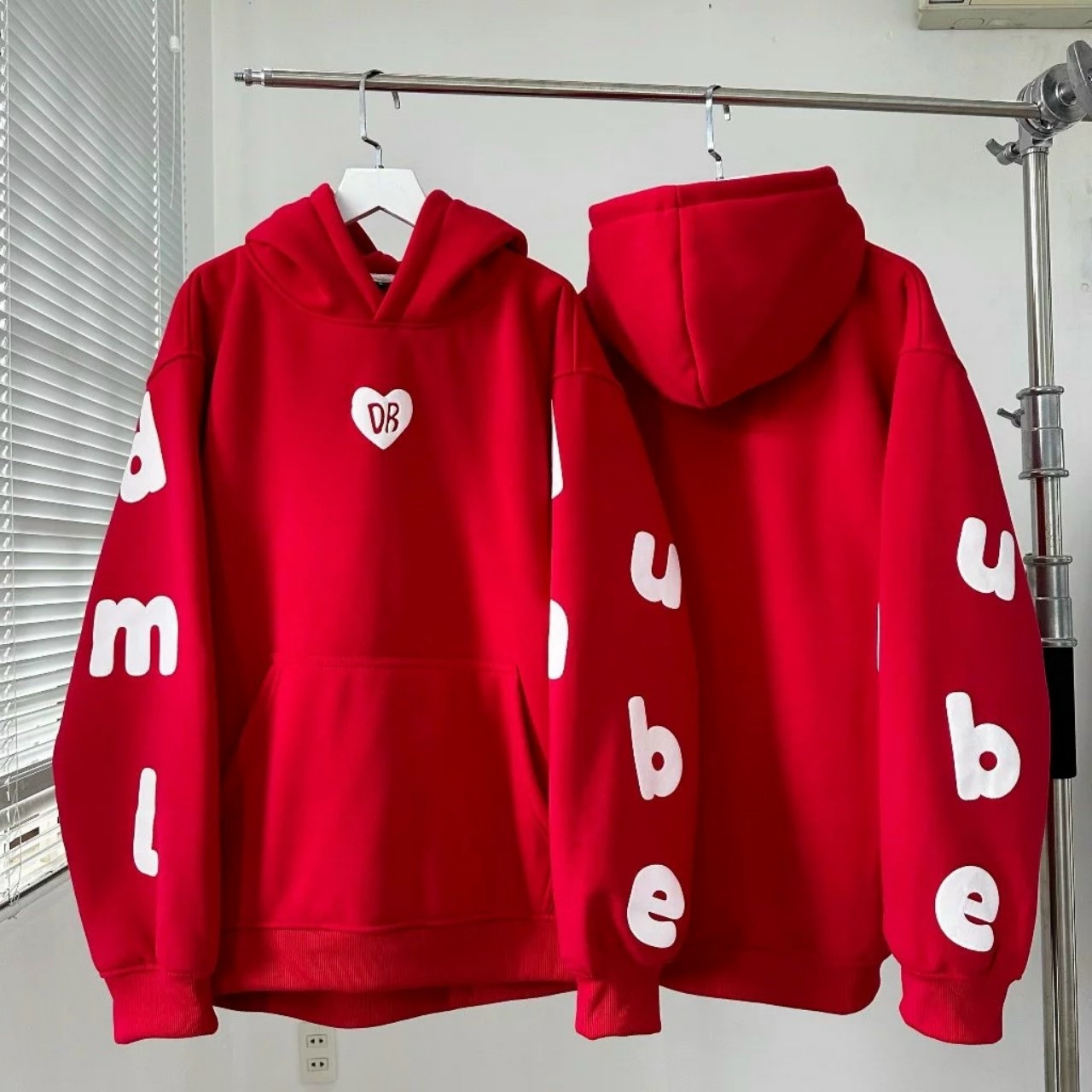 Áo khoác nỉ hoodies nam nữ in trái tim , áo khoác from rộng nón 2 lớp