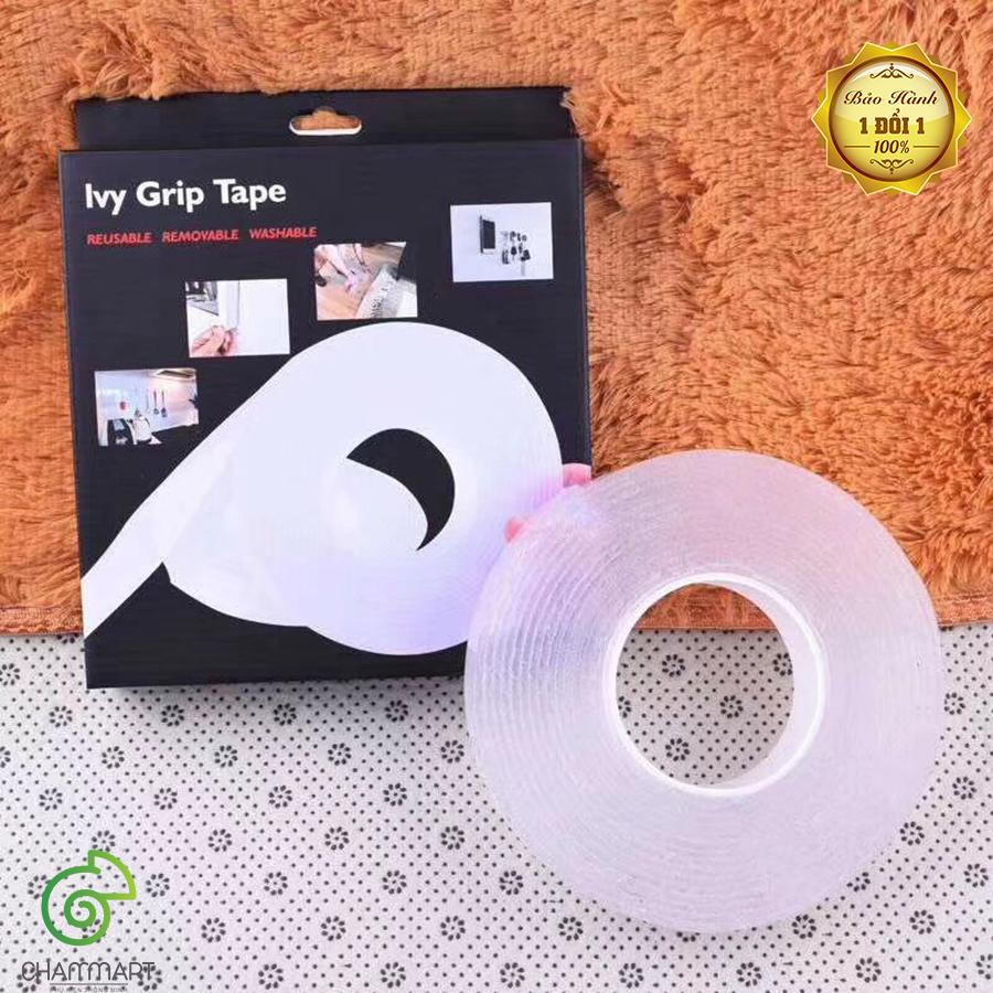 Băng Keo 2 Mặt Ma Thuật Trong Suốt Siêu Dính Chất Liệu PU GEL Ivy Grip Tape3m loại tốt 3m Chất liệu 100% nano PU gel - Tháo dễ dàng, không để lại bất kì vết bẩn, hư hại nào