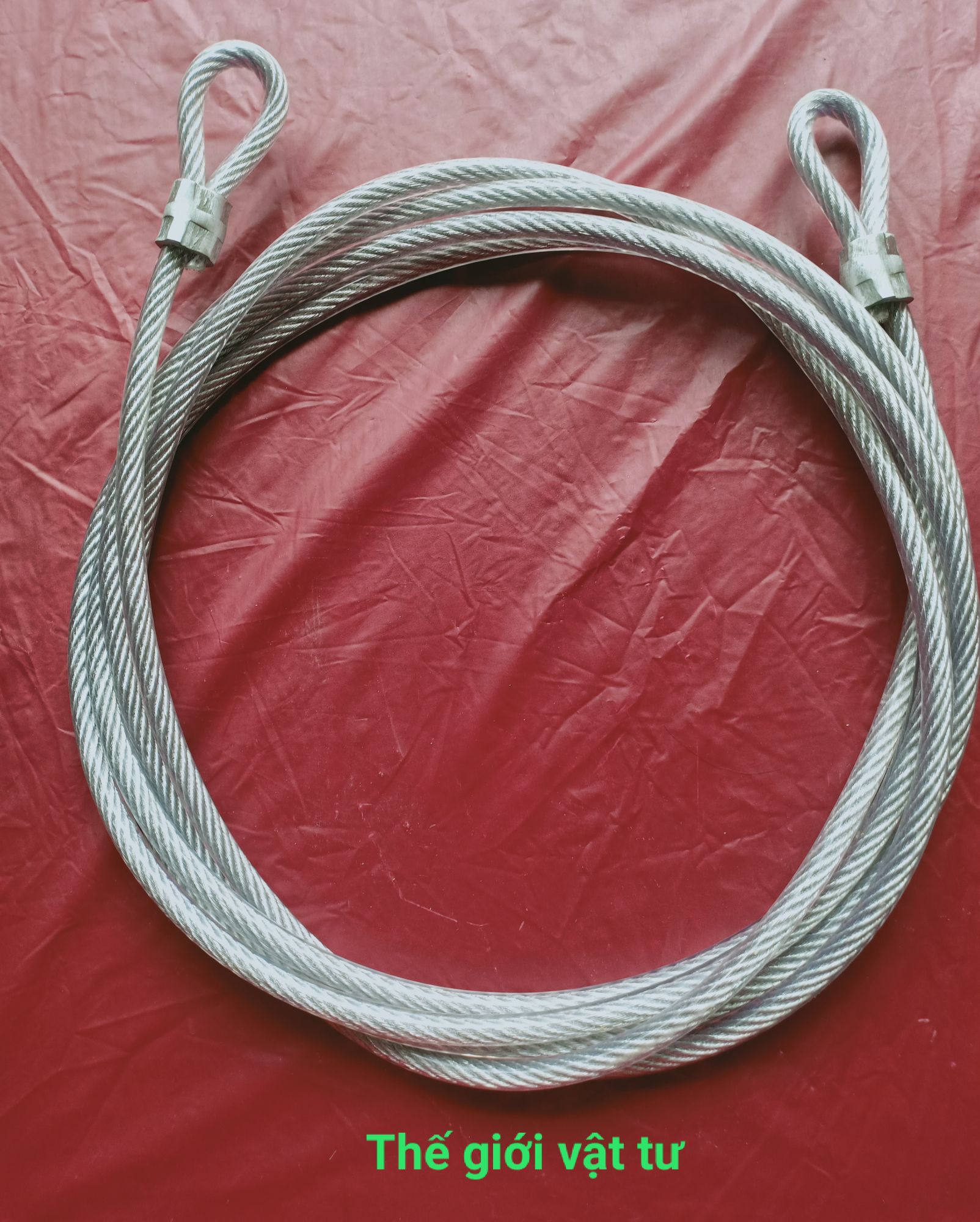 Cáp bọc nhựa 10mm bấm chì 2 đầu dùng khoá xe,khoá cổng