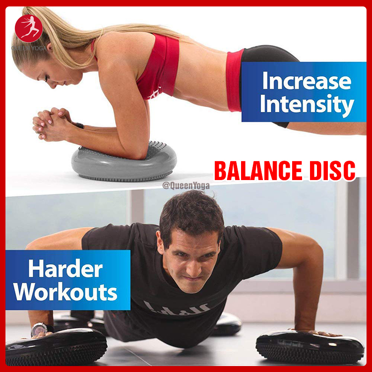Đĩa cân bằng tập cơ lõi core balance disc - bóng gym thăng bằng queen gym có gai mát xa 33cm chống nổ