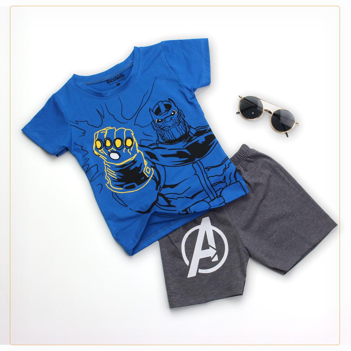 Bn8031a - bộ bé trai tay ngắn thanos xanh
