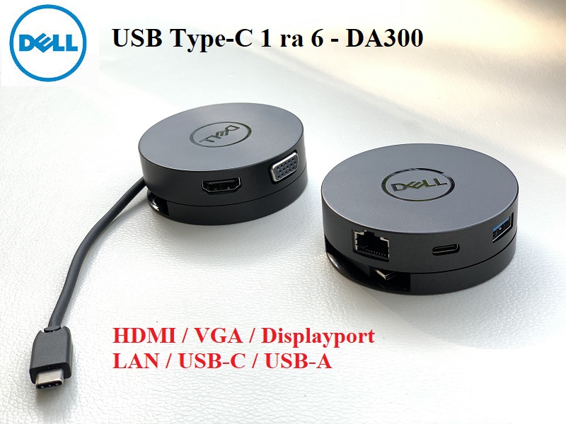 Bộ Chuyển Đổi Dell DA300 USB Type-C 1 Ra 6 Cao Cấp