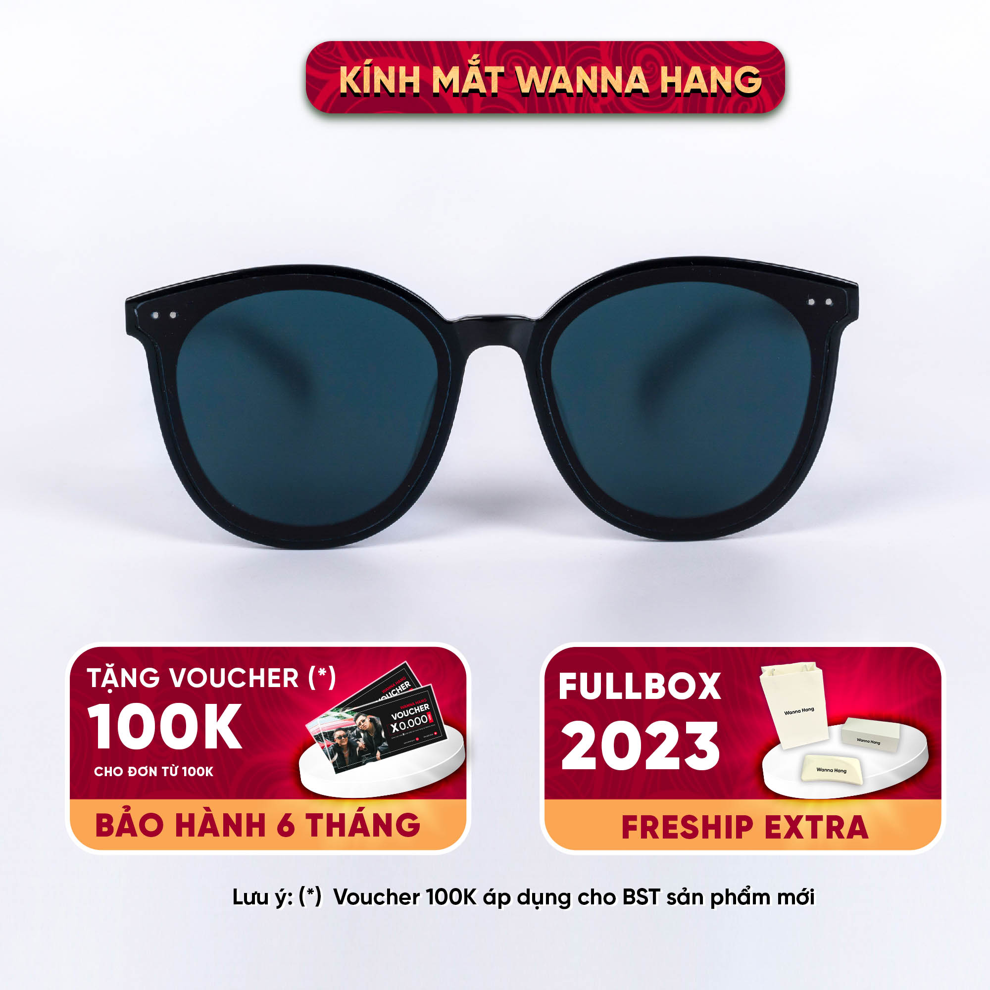 Mắt kính mát nam nữ thời trang Hàn Quốc chống tia UV chống chói cao cấp phong cách thời thượng nữ tính dễ phối đồ Wanna Hang SOLO WHGM31