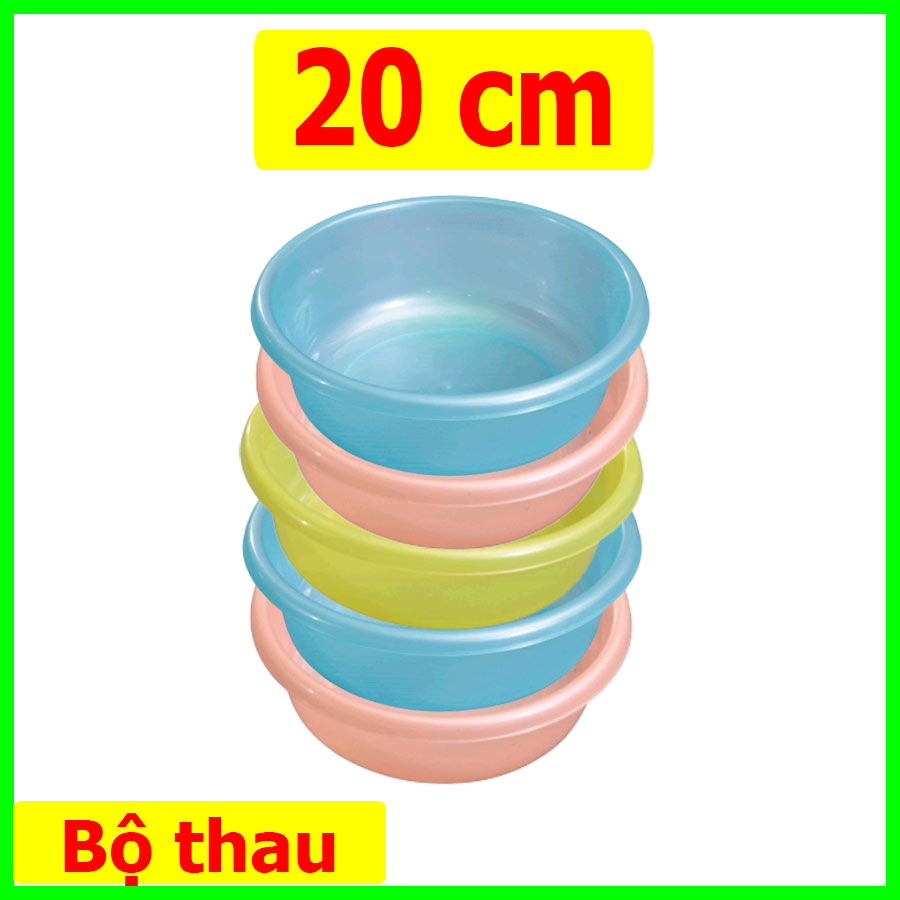 Combo 5 thau nhựa SIZE 20 cm. Màu ngẫu nhiên