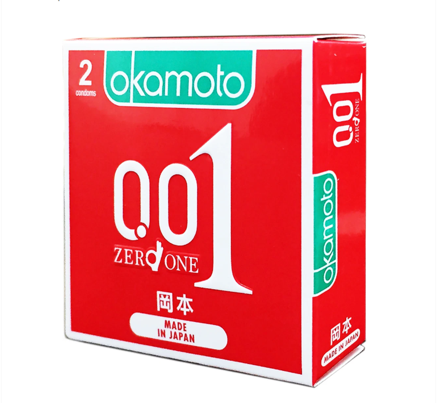 Bao Cao su Okamoto 0.01 PU Siêu mỏng Truyền Nhiệt Nhanh Hộp 2 Cái
