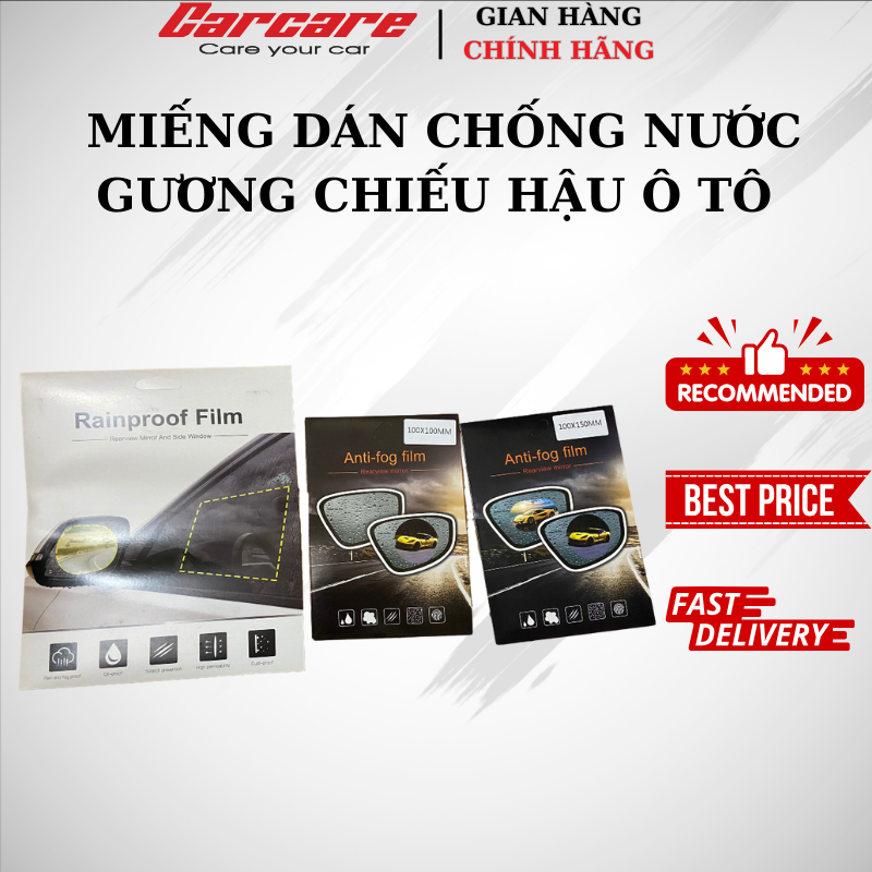 Bộ 4 Miếng Dán Chống Nước Gương Chiếu Hậu Và Kính Bên Ô Tô - Decal dán chống nước gương chiếu hậu kính xe, phim dán chống nước gương chiếu hậu kính xe