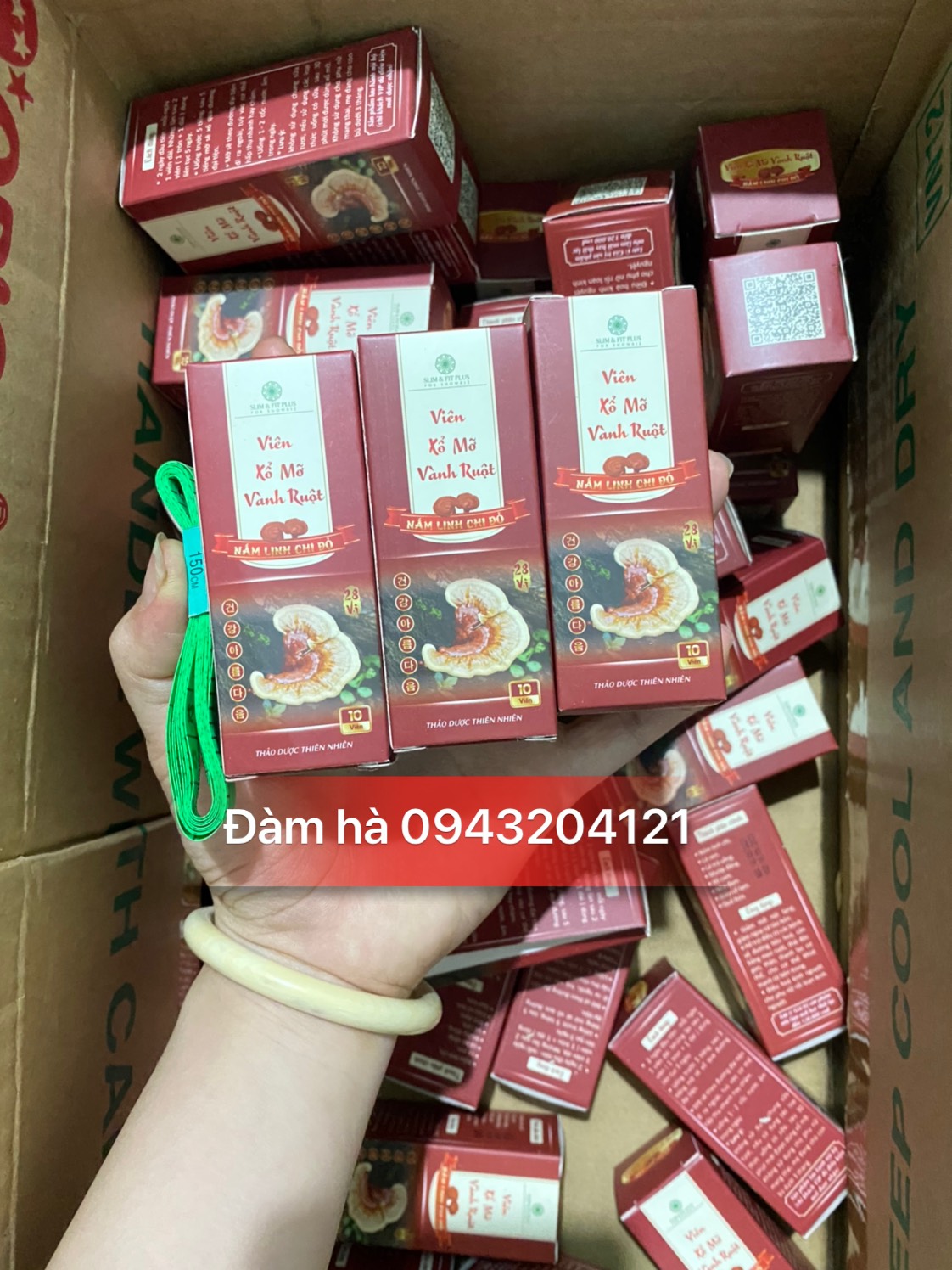 Combo 3 hộp xỗ mỡ vành ruột linh chi đỏ giảm mỡ bụng