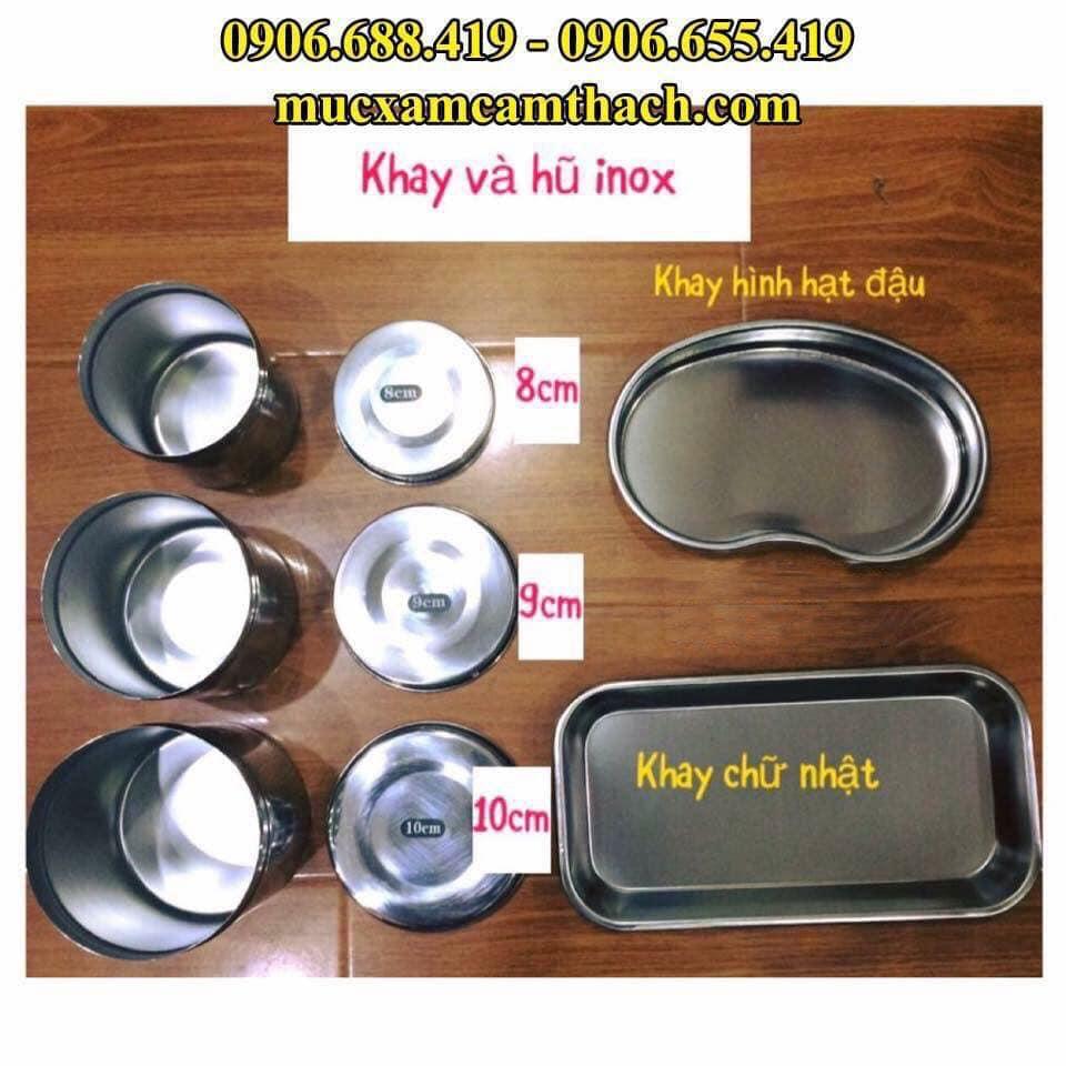[HCM]Hũ và khay inox hạt đậu size Trung