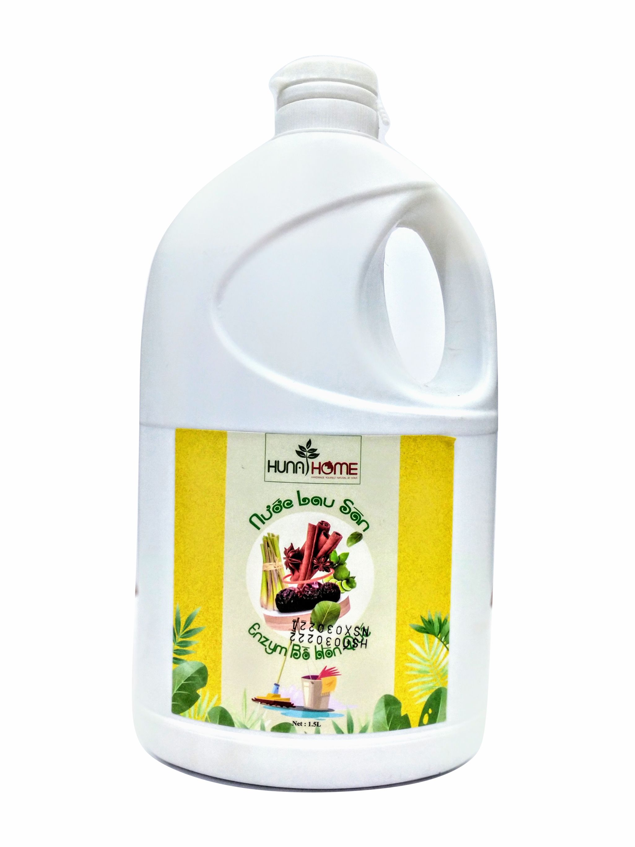 Nước lau sàn enzym bồ hòn quế - thương hiệu Hunahome ( dung tích can 1.5 lít)