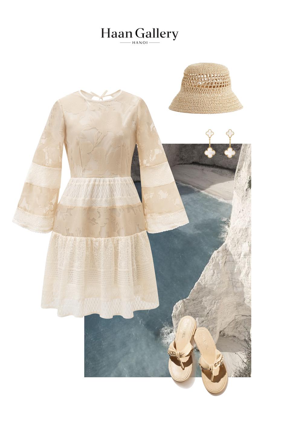 Short Dress with Bell Sleeves váy ngắn tay cách điệu