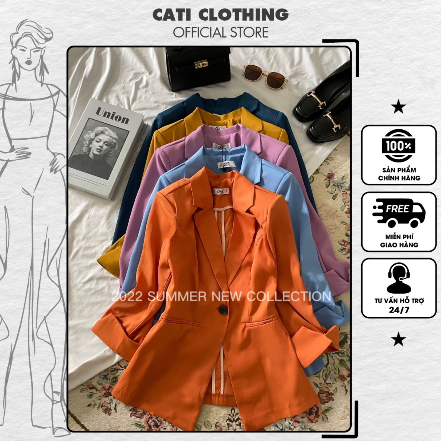 Blazer khoác Cati vs 5 màu hot hit phiên bản 1 lớp 1090