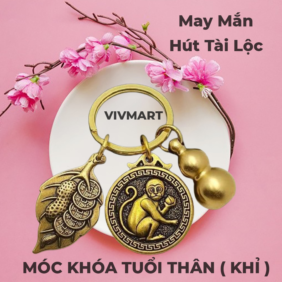 Móc Khóa Xe Máy Ô Tô Hình Con Khỉ Phong Thủy Theo Bản Mệnh Tuổi Thân