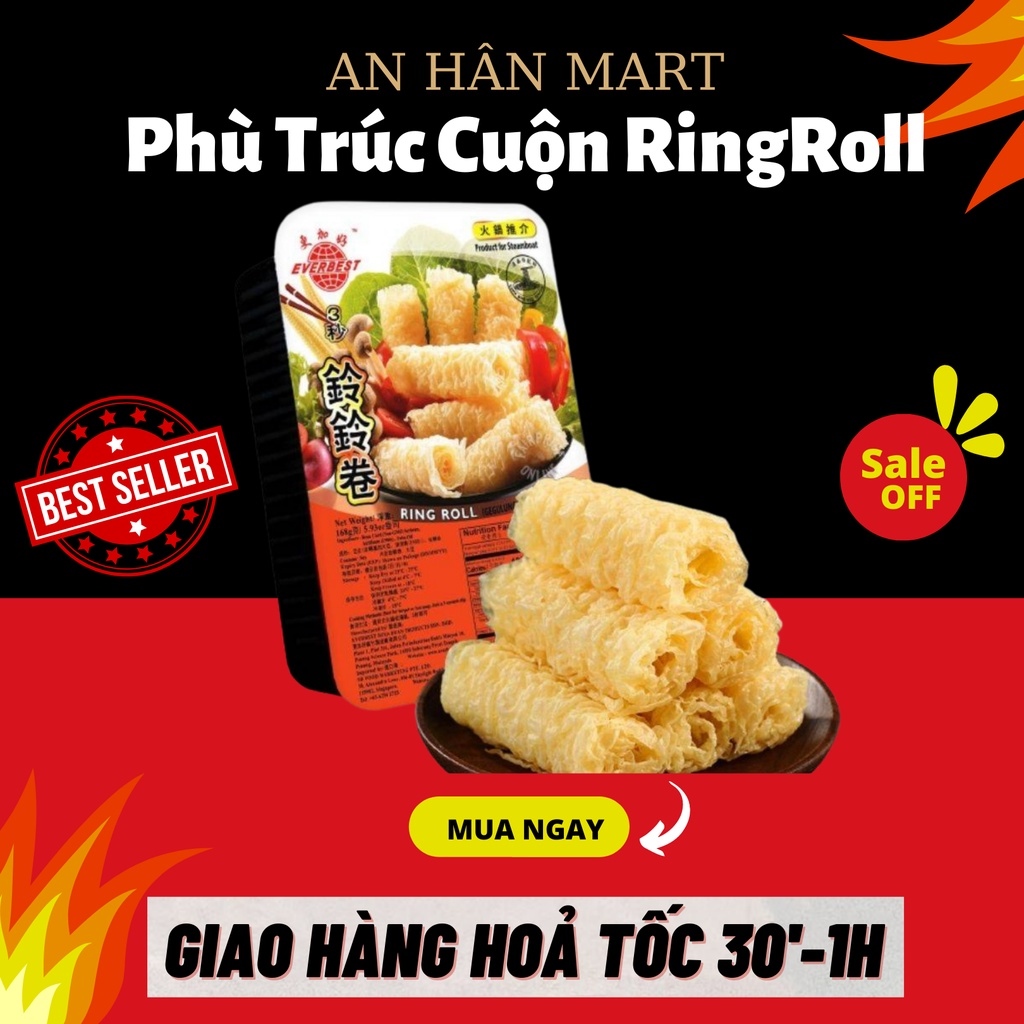 phù trúc cuộn ringroll tàu hũ giòn everbest malaysia hộp 168g 1