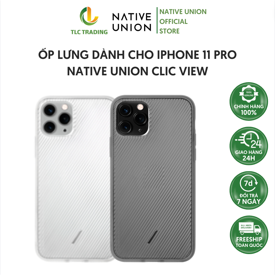 Ốp iphone 11/11 pro native union clic view -hàng chính hãng
