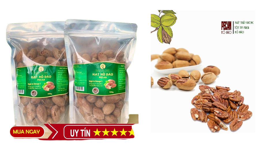 Hạt Hồ Đào Mỹ FONUT giòn ngọt bùi không bị hôi dầu, đẹp da, tóc, bổ thận gan, cố tinh, ôn phế định suyễn, nhuận tràng – pecan nuts