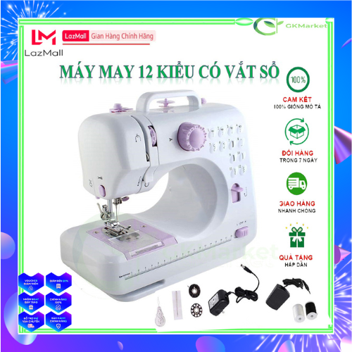 Máy vắt sổ - máy may gia đình 12 kiểu may - may được hầu hết các loại vải - dùng được cả pin lẫn cắm trực tiếp - đường may đẹp có đèn may ban đêm - bảo hành toàn quốc