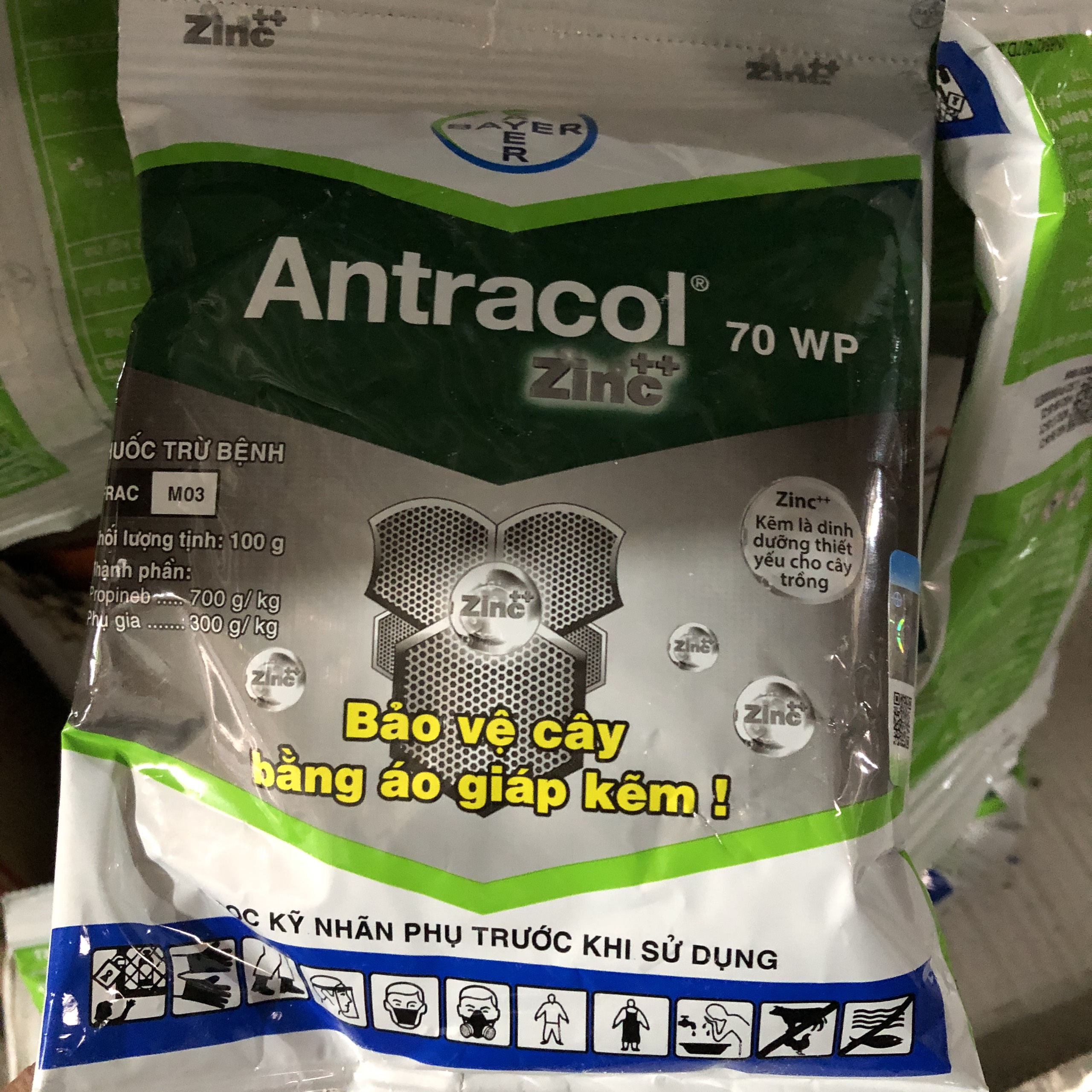 Antracol 70wp - đặc trừ nấm bệnh; Diệt trừ nhanh các loại nấm bệnh như thán thư, khô vằn, đốm đen, đốm mắt cua, đốm vòng, đốm lá, sương mai, thán thư...