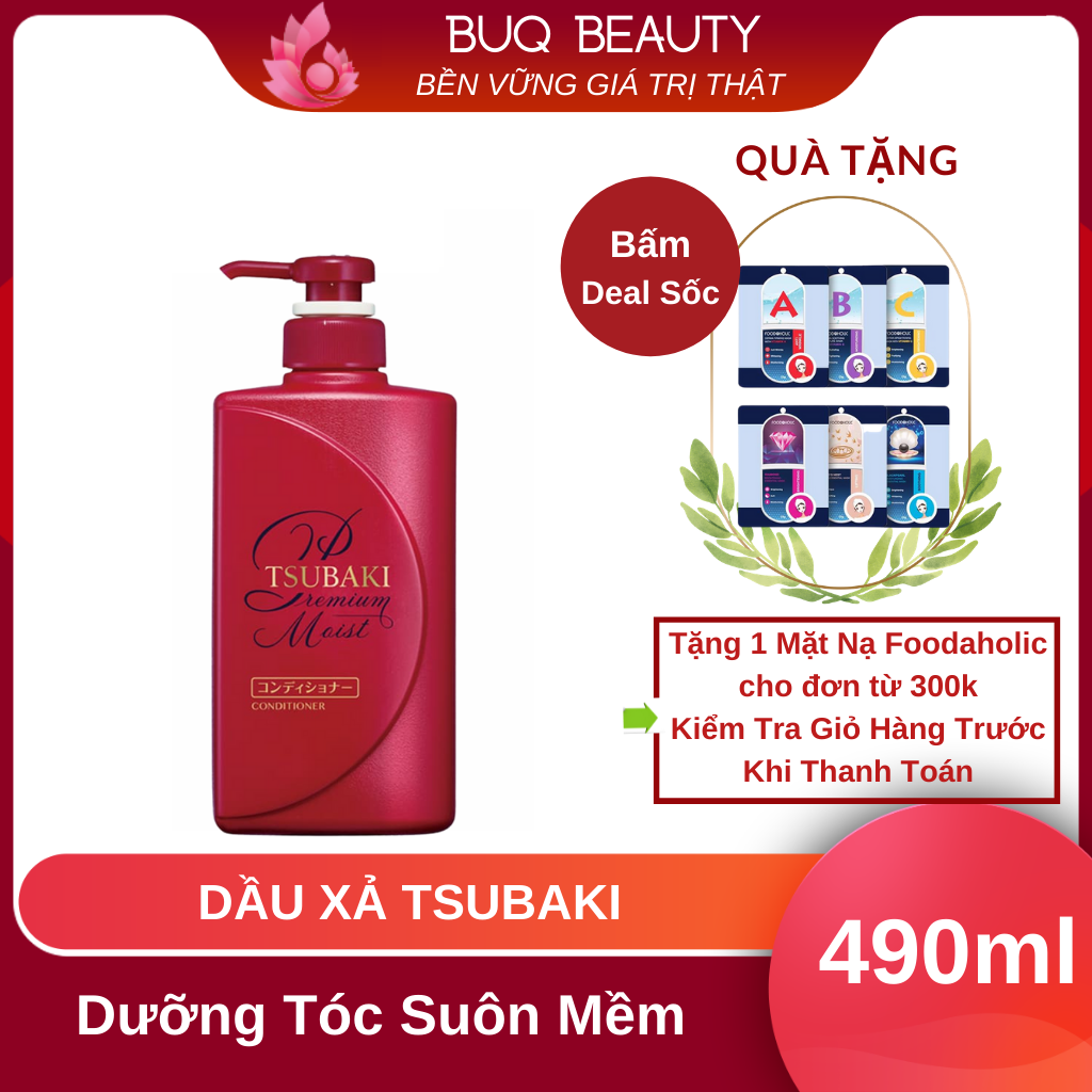 Dầu Xả Tóc Tsubaki Đỏ Nhật Bản Premium Moist Tsubaki Dưỡng tóc Suôn Mềm Bóng Mượt Chính Hãng