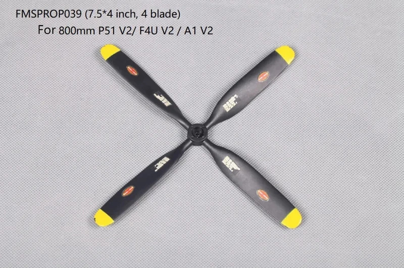 Cánh quạt FMSRC 800mmP51 P47 F4U A1 V2 7.5*4 4 cánh FMSPROP039 RC Máy bay mô hình Phụ tùng thay thế