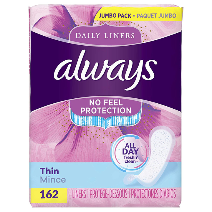 Băng vệ sinh hằng ngày Always Thin No feel Protection 162 miếng