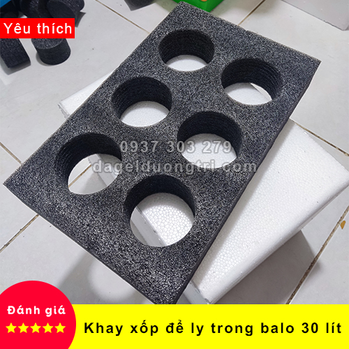 Chân xốp giữ ly trà sữa, cà phê trong túi giữ giao hàng 30 Lít - Kích thước 20cm x 30cm x 5cm ( dài - rộng - cao)